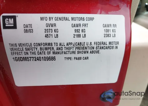 2004 Cadillac Cts Standard from USA, damaged, VIN 1G6DM577240109686